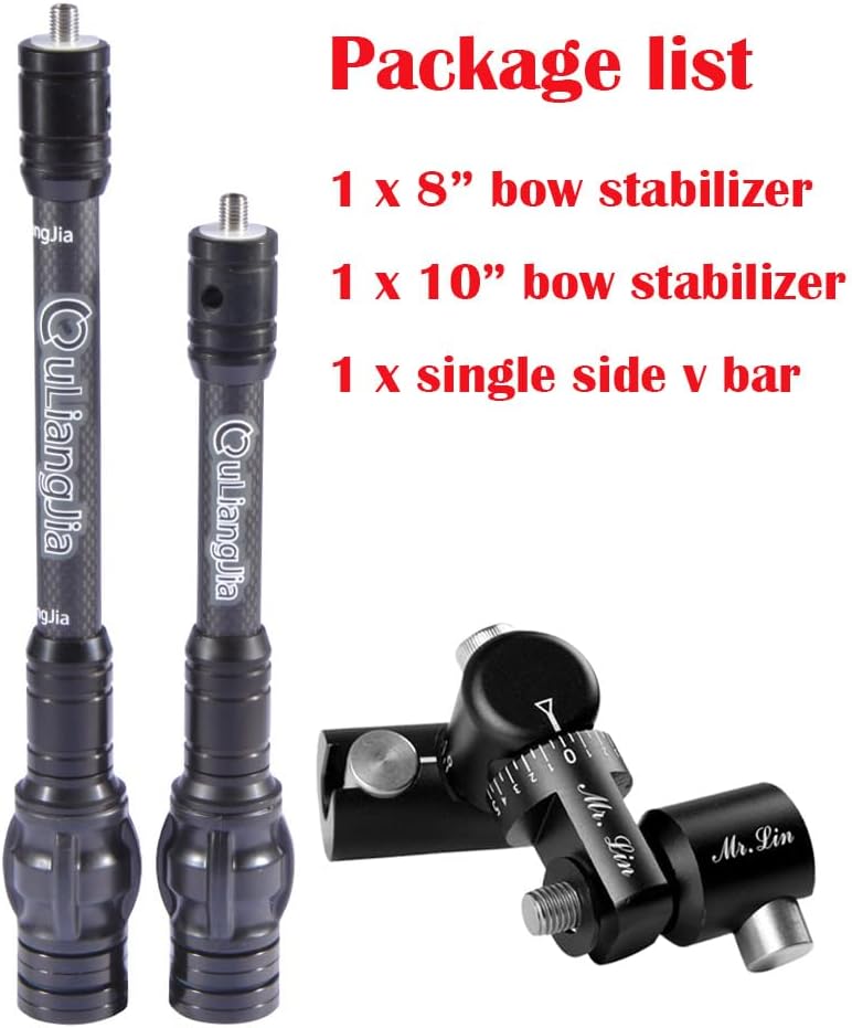 SHARROW Archery Bow Stabilizer for Compound Bow Carbon Fiber Stabilizer Damping System and Weights Kit Single Side V-bar and Bow Stabilizer Set - Image 5